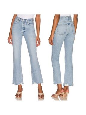 Agolde Light Blue High-Rise Flare Jeans